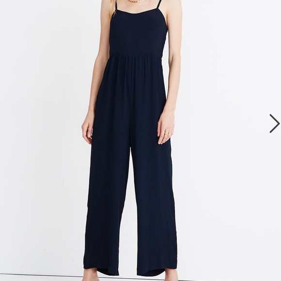 NWT Madewell Navy Wide Leg Cami Jumpsuit - Picture 6 of 6
